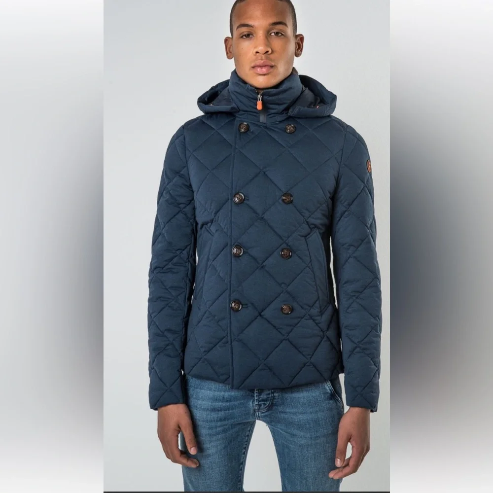 Save the Duck quilted techno fabric Peacoat Navy size Large